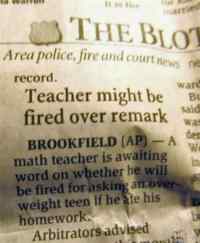 Teacher might be fired over remark