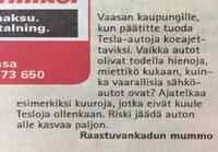 Raastuvakadun mummo ja sähköautot