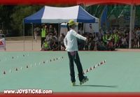 Amazing girl slalom