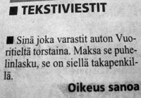 Sinä joka varastit autoni..