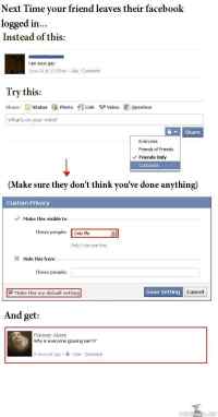 FB-jekku - Seuraavan kerran kun joku unohtaa kirjautua ulos facebookista.