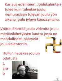 Joulukalenteri tulee sittenkin - Vuoden Kultamunaa lähtee jokaiselle, jonka video julkaistaan kalenterissa.