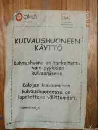 Kuivaushuoneen käyttö