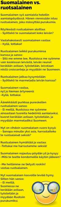 Suomalainen vs. ruotsalainen