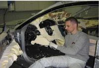 Car made with polyurethane foam