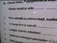 Mitäs tilataan? - Palvelua saa kun tilaa erikseen leivän ja voin kanssa.