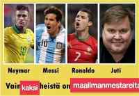 Maailmanmestarit - Klassikkokuva lopultakin vanheni ja kaipasi päivitystä, onnea Messi
https://www.riemurasia.net/kuva/Vain-yksi-heista-on-maailmanmestari/143353