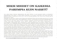 Miehet parempia kuin naiset?