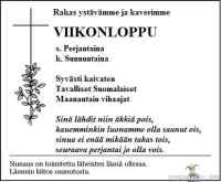 Viikonlopun kuolinilmoitus