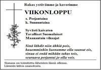 Viikonlopun kuolinilmoitus