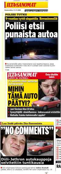 Punainen auto - Ei menny auton löytymiseen pitkään..