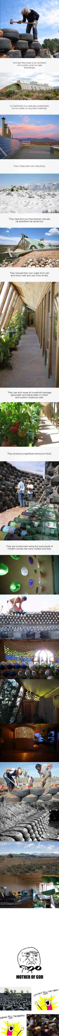 Earthship - Täysin omavarainen talo.