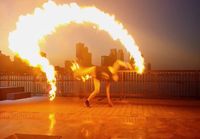 Huge Flames Acrobatics