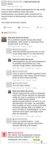 Käännytetty asiakas tatuointiliikkeessä