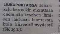 Liukuportaissa seisoskelu