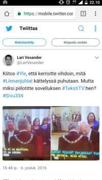 Linnan juhlien tekstitys - Mitä kätellessä keskusteltiinkaan?