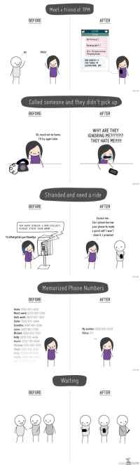 Before and after cellphones