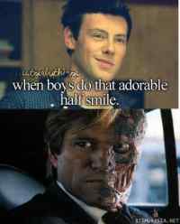 When boys do that adorable half smile