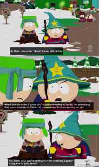 Cartman kertoo pelien pre-ordereista