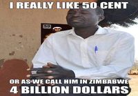 50 Centin fanit Zimbabwessa