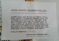 Pentti etsii kahta naisnäyttelijää