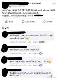 Tänää kadonnu - Vuosaaressa katosi jotain, vielä kun kerrottais mikä on hukassa