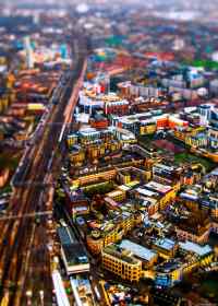 Tilt-shift valokuva Lontoosta