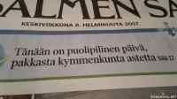 Iisalmen sanomat - Pakkasta kymmenkunta astetta ja..