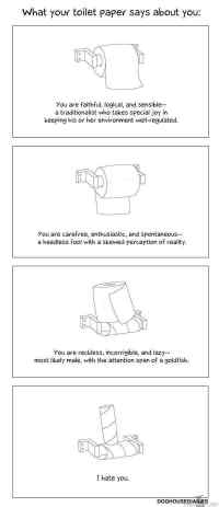 Mitä vessapaperirullan asento kertoo sinusta?