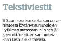 Sumuvalojen käyttö