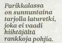 Parikkalassa laturetki sunnuntaina