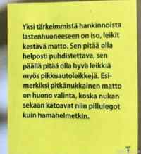 Matto lastenhuoneeseen - Tuollaisista legoista en ole kuullutkaan, mutta olen kiinnostunut.