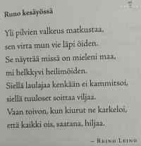 Runo kesäyössä - -Reino Leino