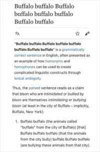 Buffalo buffalo