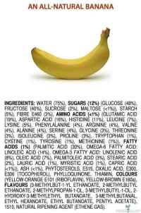 Banaanin ainesosat - Monelle noista löytyisi myös E-koodi