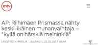 Munanvaihtaja - Keski-ikäinen mies on riihimäkeläisessä Prismassa vaihtanut kananmunia rasiasta toiseen, mistä tilannetta todistanut nainen on ällistyneenä kirjoittanut Aamuposti-lehden tekstiviestipalstalle