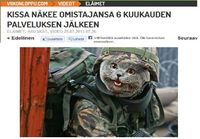 Kissa näkee omistajansa 6 kuukauden palveluksen jälkeen