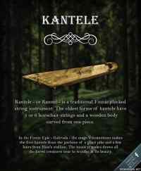 Kantele - Suomensukuista historiaa/mytologiaa. Lisää mielenkiintoista materiaalia www.finnic.org.