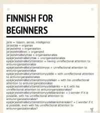 Finnish for beginners