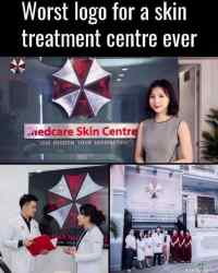 Huono logovalinta  - Medcare skin center otti käyttöön Resident Evil pelisarjasta tutun Umbrella Corporation:in logon