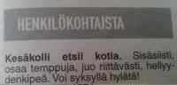 Kesäkolli etsii kotia