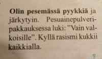 Järkytys pyykkiä pestessä