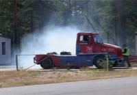 Truck drifting.