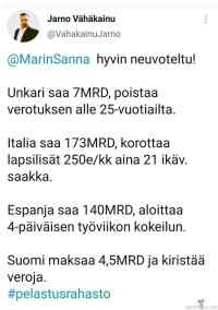 Me tienataan tällä. - Eu tukipaketti. Sinä maksat