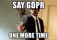 Sano vielä kerran "GDPR"...