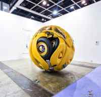 Car ball - Vintage Volkswagen crumpled into a sphere