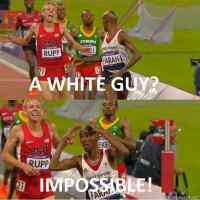 Mo Farah ihmettelee - WTF a white guy?