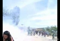 Spanish Protester Rocket Launcher Fail