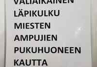 Pukuhuoneen kautta kulku väliaikaisesti