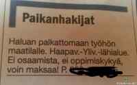 Palkaton työ maatilalla kiinnostaa